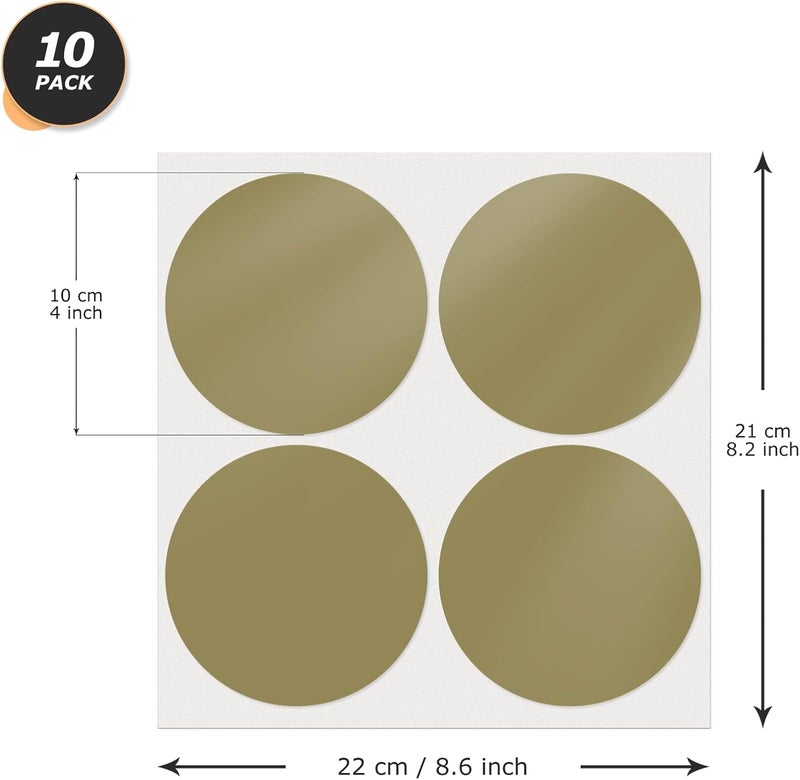 YIKIADA 40 PCS Dot Stickers 4" Round Labels Large Circle Color Coding Moving Decals Price Tags for Office Classroom Home Yard Sale Line up Gold - Image 2